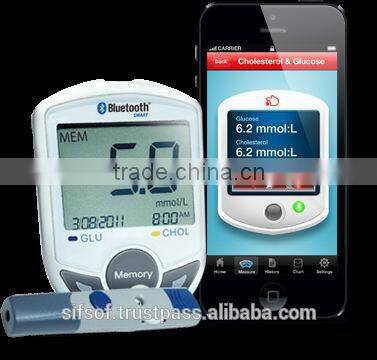 High Quality Wireless Alibaba Hot Sale Smart Bluetooth Glucometer, Blood Glucose / Cholesterol Meter, SIFGLUCO-3.1