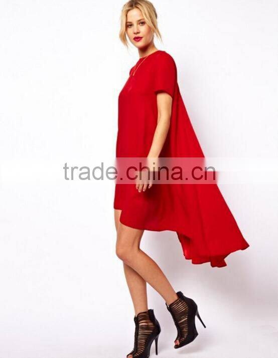 2015 Fashion New Chiffon High Low Beach Party Prom Short Apparel Dress For Women
