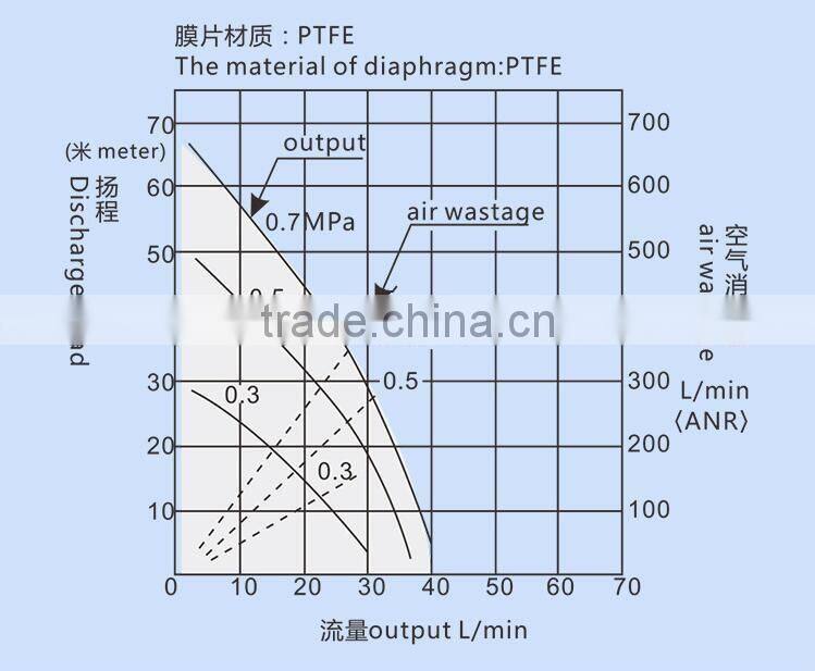 3/4'' Double Pneumatic PTFE Membrane Ink Pump 20#