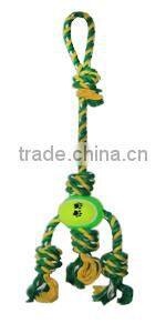 8 Shape Dog Cotton Rope toys with tennis ball