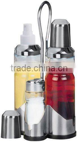 kitchenware glass condiment set spice canister set with wire rack