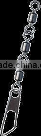 fishing 3-joint rolling swivels with safety snap