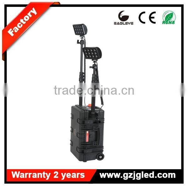 heavy duty rechargeable searchlight IP67 72w 4000lm mobile light tower rechargeable remote area led High Mast work light