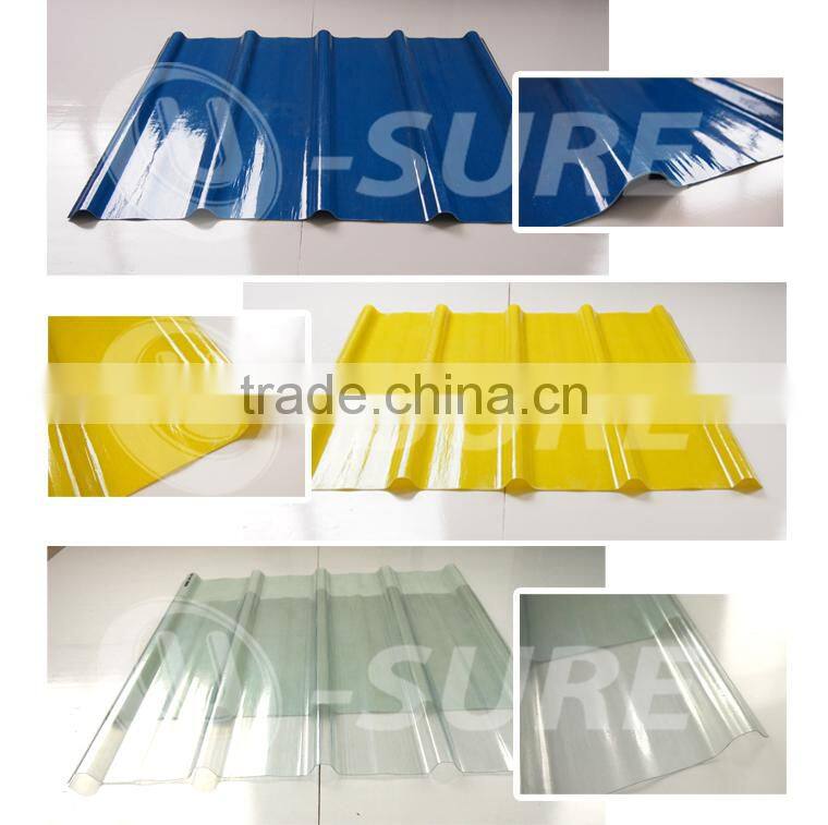 Fiberglass reinforced flexible transparent corrugated plastic roof sheet