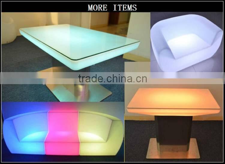 PE plastic remote control LED bar tables/color changing LED cocktail tables/illuminated LED light up table