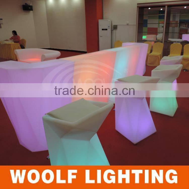 2015 hot !!!RGB Color changing rechargeable outdoor waterproof led bar table