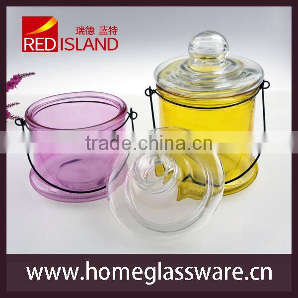 colorful hanging glass jar for candle