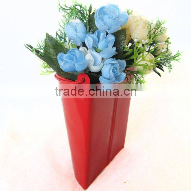 wall-mounted metal half round flower pot