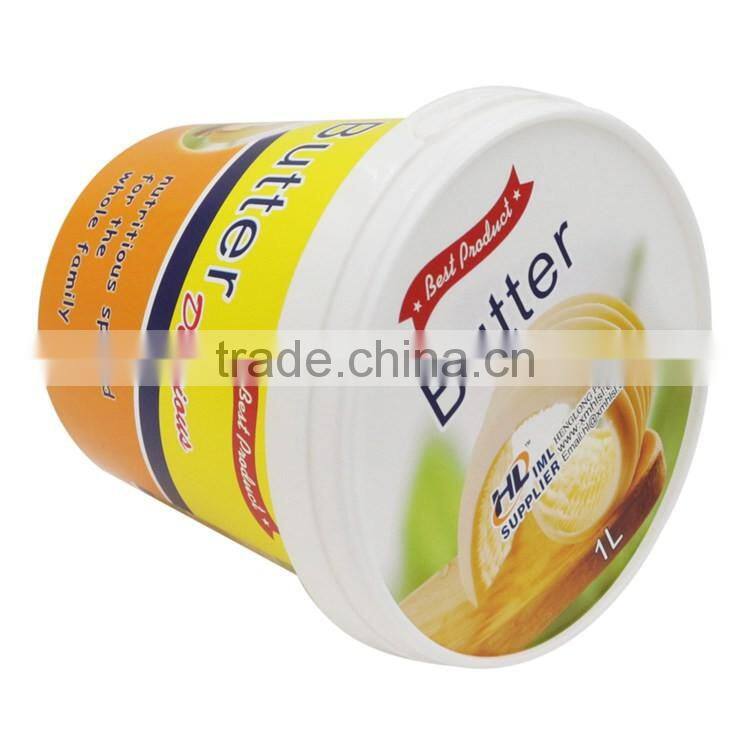 IML logo design plastic container for butter