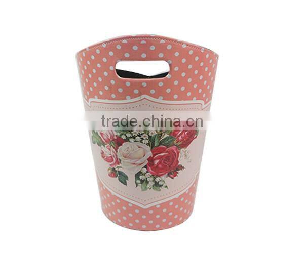 Living Room Bathroom Trash Can, Leather Trash Bin Without Lid