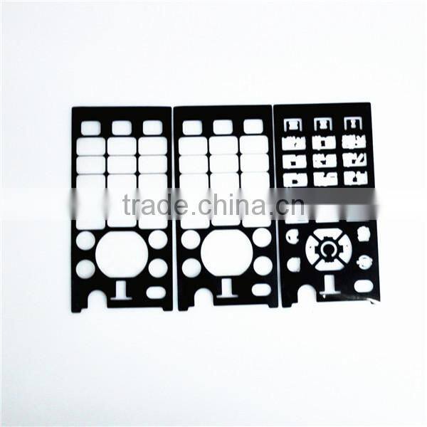 Waterproof over-molding PET sheet silicon rubber keypad with silkscreen printing for mobile phone