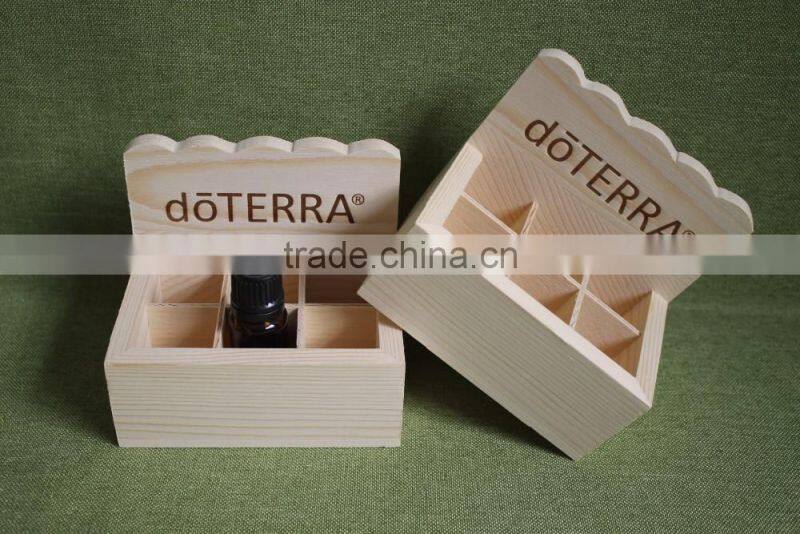 Eco-Friendly Feature and Tools Use wooden essential oil display storage box with 6 compartments