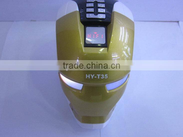 2014 Helmet Portable Mini Speaker SD Card Speaker Iron Man
