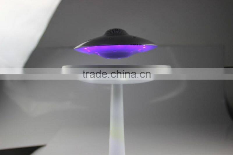 Magnetic Floating Levitation Bluetooth Loudspeaker Box With Led Light, Wireless Flying Saucer Shape Glowing Voice Box