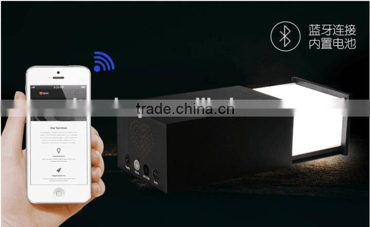 2016 Newest Explosion Hot-selling Pandora's Box Multifunction Bluetooth Stereo Music Speaker Touch LED Lamp Wooden BT Speaker