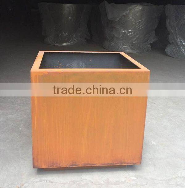 FO-9C39 Square Type Corten Steel planter for home decor