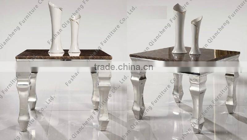 2017 modern living room furniture metal mirrored glass tea table design