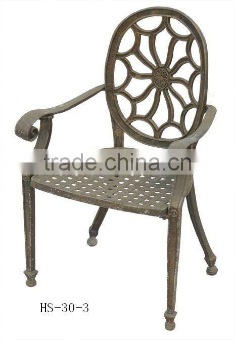Delicate cast aluminum chair