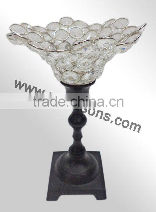 votive round crystal beaded votive candle stand