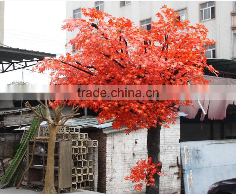 red artificial maple tree plastic maple tree/ fake maple tree decoration