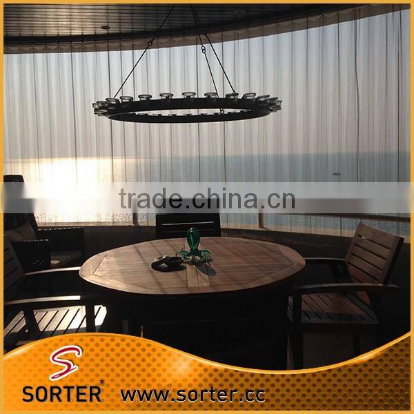 Metal coil drapery curtain member lounge screen room divider