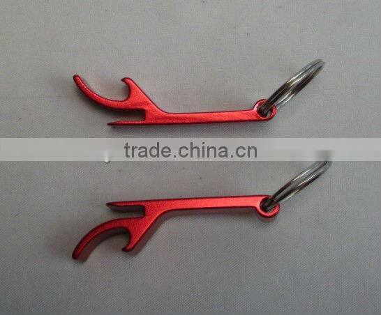 hot sale good quality aluminum bottle opener keychain/ metal keyring bottle opener
