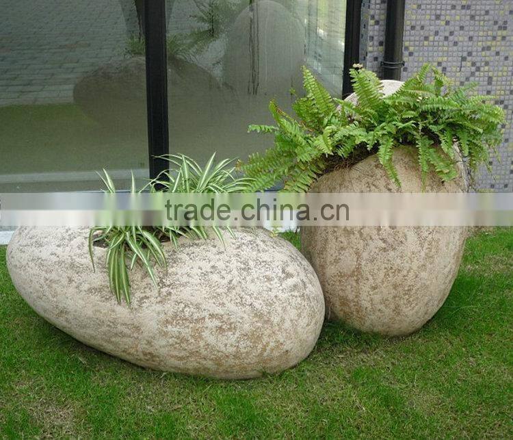 Large stone egg flowerpot