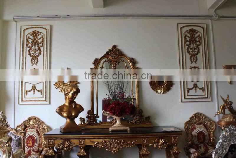 French classic wall panels Gold and white color