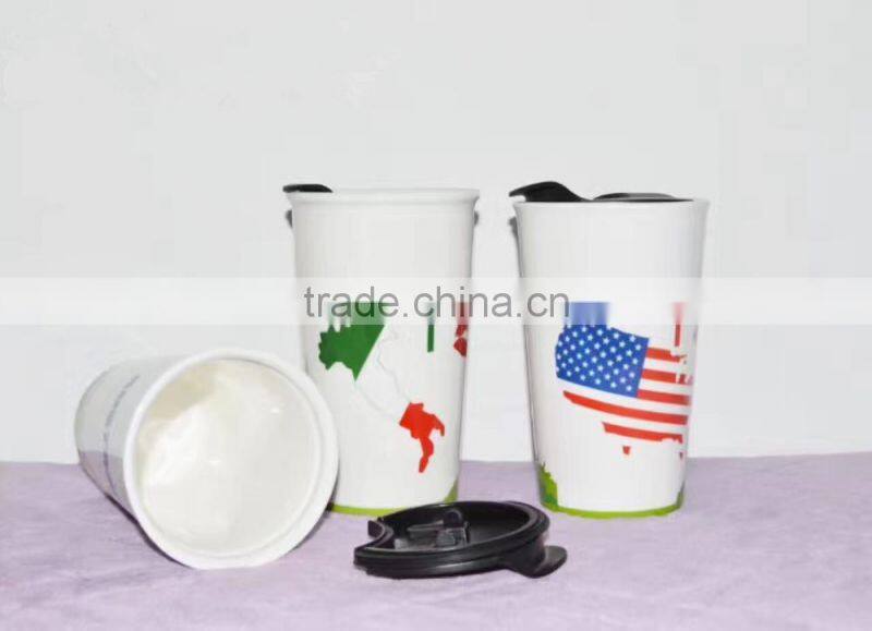 new arrivel 11oz ceramics cup with cover for promotional