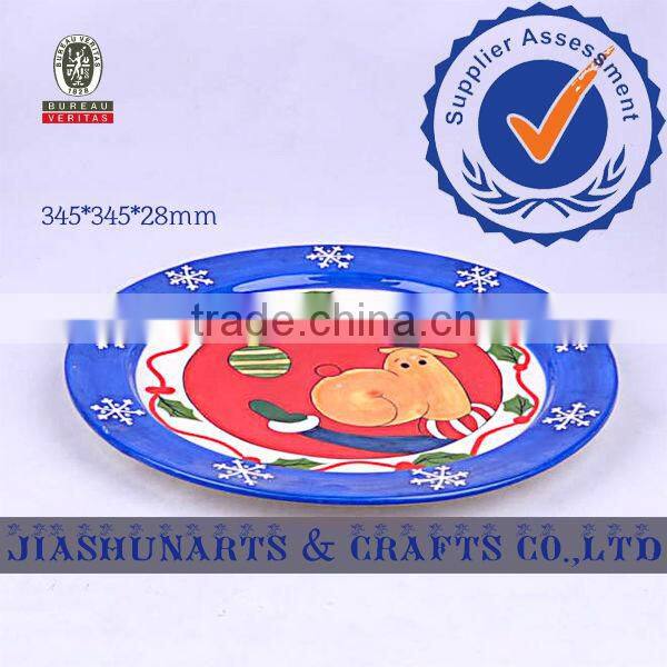 Christmas Dog Ceramic Decorative Plates Fruit