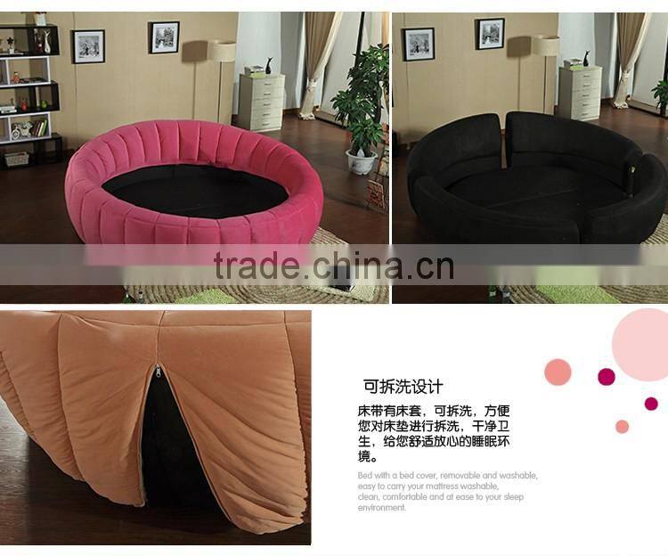 MMD03 sweet pink & blue pumpkin round bed can be customized 2016 alibaba new classic children kids baby furniture