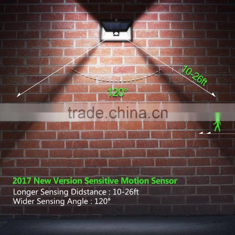 24 LED solar motion sensor light With 5 LEDs Both Side, 120 Degree Wide Angle Motion Sensor, outdoor Wall Lights for Patio