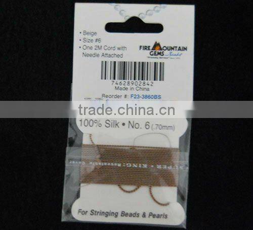wholesale 100% bead silk threading cord with needle attached