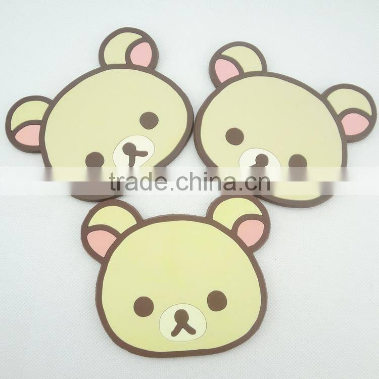 animal shaped PVC cup silicone coaster cup mats