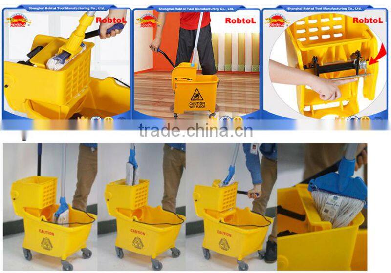 32L mop bucket with wringer side press plastic