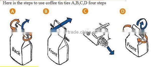 hot sell coffee bag with tin tie made in China