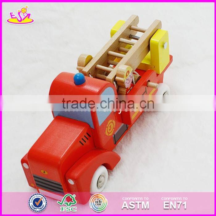 2017 New design children wooden fire truck toys W04A289