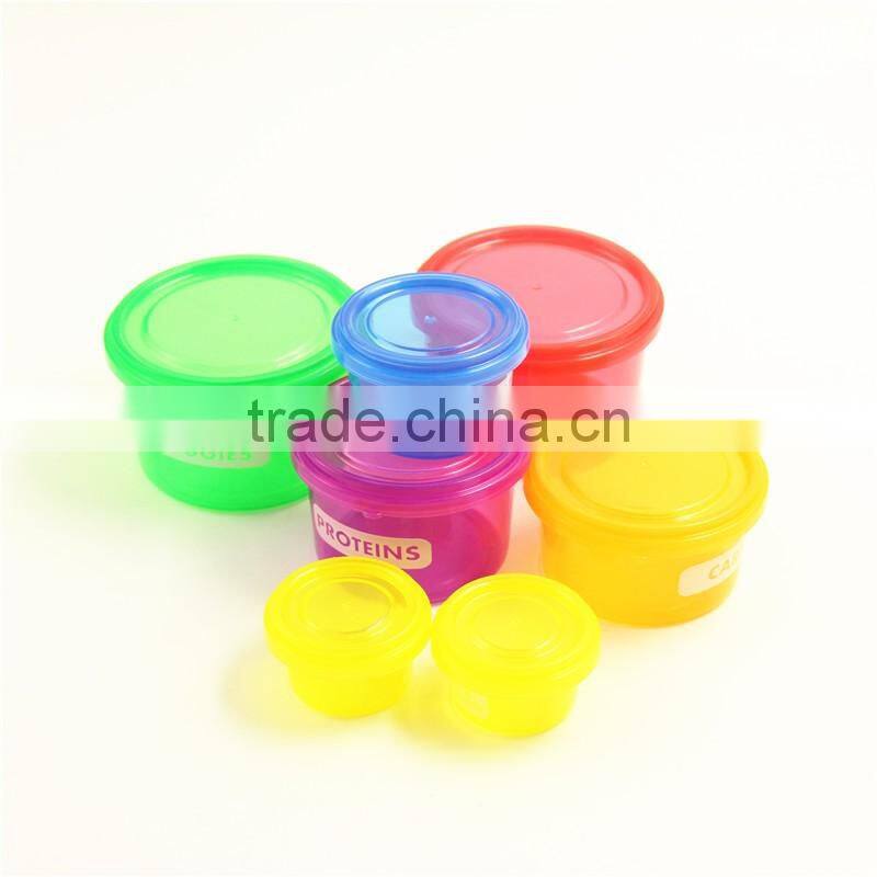 Portions Food Storage Containers,Store Food and Meals / 100 Percent Leak Proof / Perfect Portion Sized plastic 7PCS salad bowl