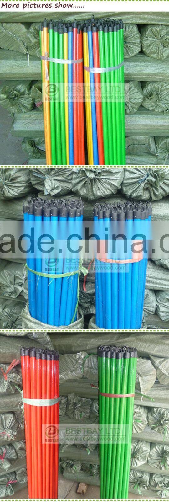 Monthly hot sale 20 containers Single color PVC coated wooden broom handle/mop sticks