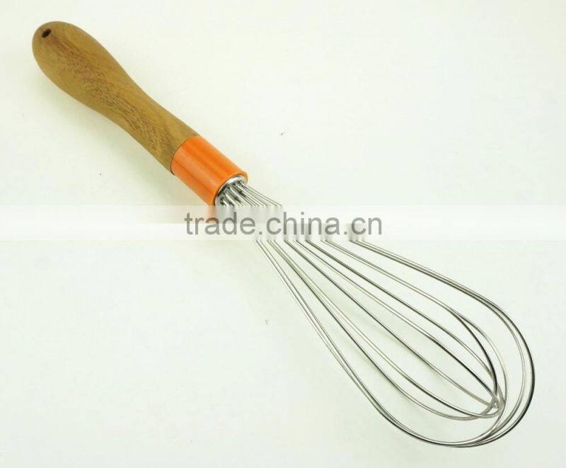 37032 stainless steel Whisk with wooden handle