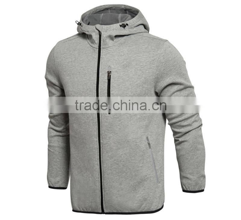 Men's 100%cotton fleece cool zip up sweatshirt