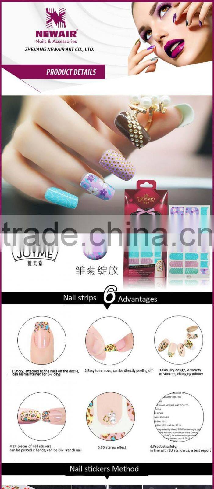 bling bling style nail wrap sticker/easily stick nail wrap sticker