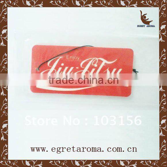 wholesale fragrance paper air freshener customized shape scented paper air freshener for car