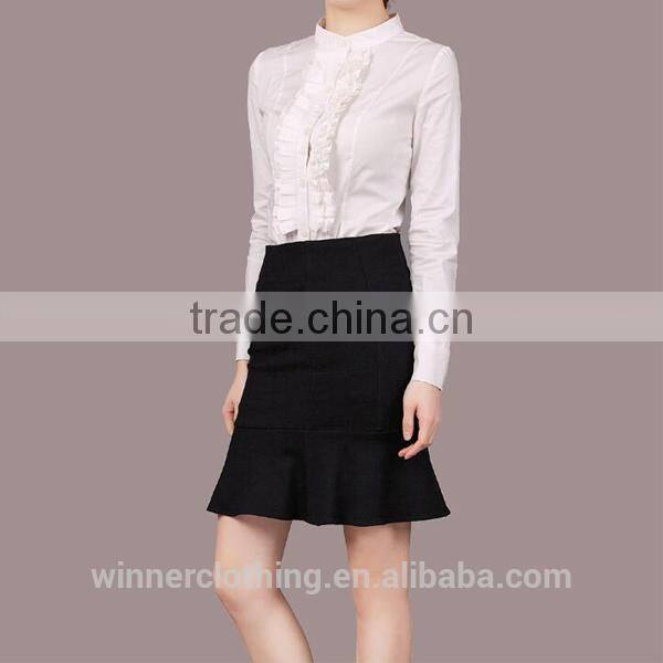 latest degisn open front formal Suit For Woman With flare peplum skirt