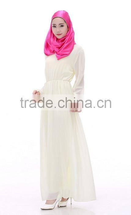 fashion summer long sleeve chiffon hijab muslim dress