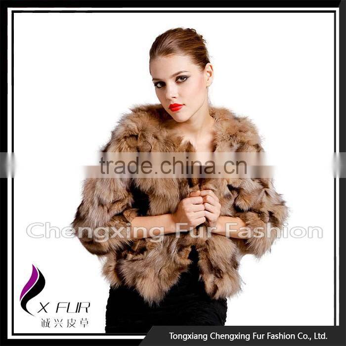 CX-G-A-121E Genuine Fox Fur Fashion Women Winter Jacket