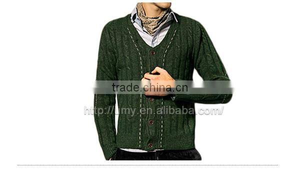 Hot sale buttons fasten long sleeve man cardigan