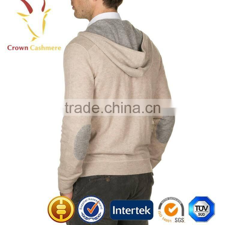 High Quality Men Cashmere Zip Hooded Sweater