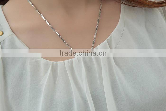 2016 Wholesale cheap price Women chiffon shirts outfit rivet cute doll Long sleeves design women chiffon casual Top Blouse