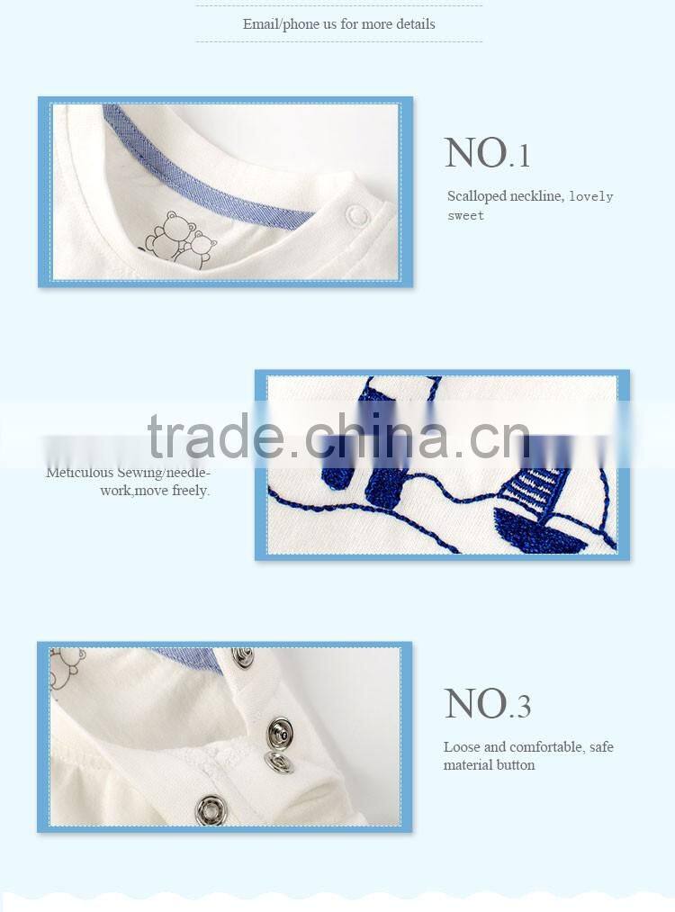 Baby short sleeve 100% cotton clothes soft onesie infant baby boy clothing set manufacture